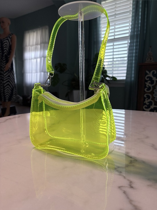 Handbags - Neon Yellow Clear Jelly Event Shoulder Bag